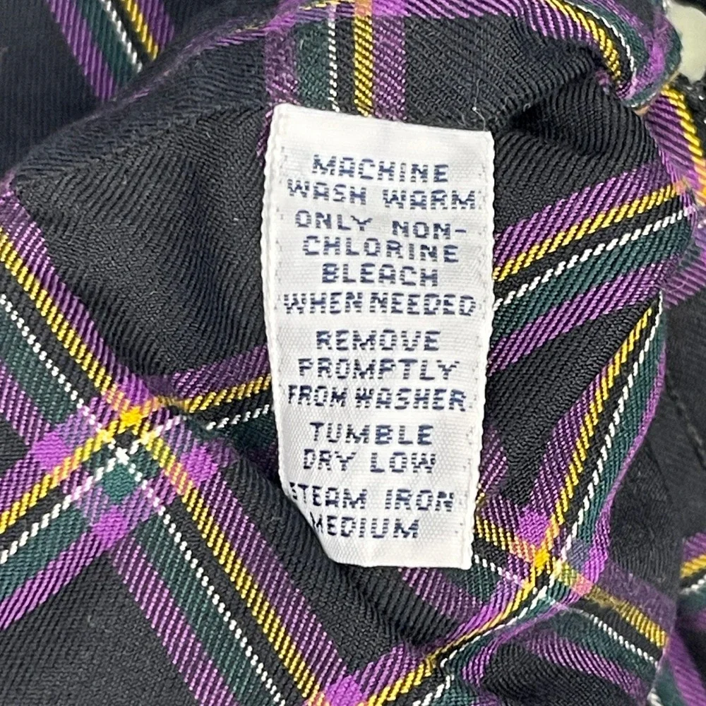 Polo Ralph Lauren Blake Mens 4XB BIG Cotton Black Purple Plaid Long Sleeve Shirt
